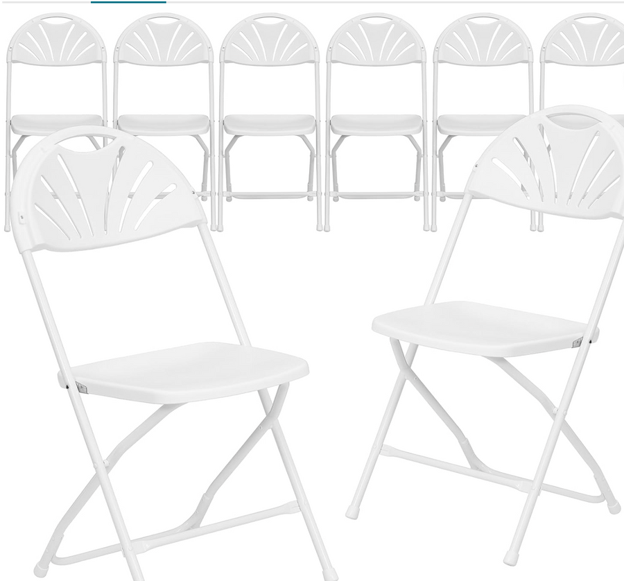White Fan Back Chair